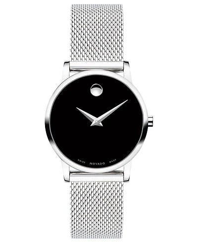 Movado Women's Swiss Museum Classic Stainless Steel Mesh Bracelet Watch 28mm