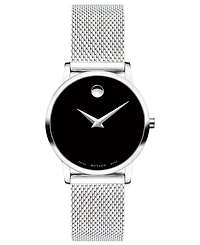 Movado Women's Swiss Museum Classic Stainless Steel Mesh Bracelet Watch 28mm