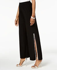Msk Sequined Wide-Leg Pants Petite Sizes