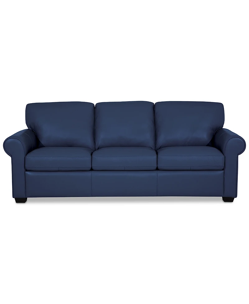 Orid 84" Leather Roll Arm Sofa, Created for Macy's