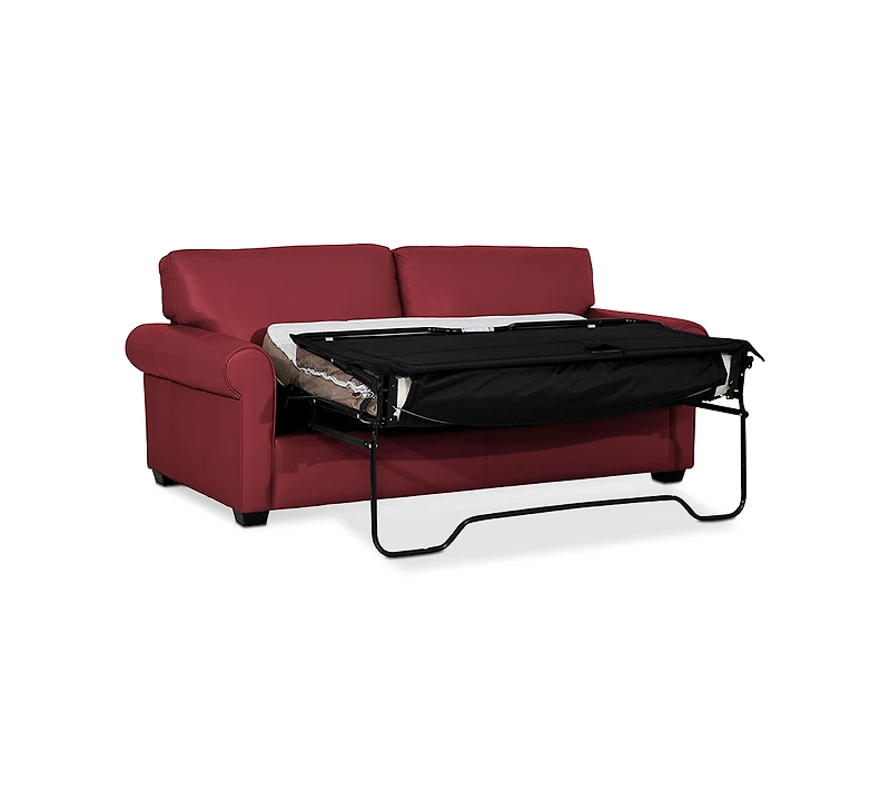 Orid 77" Full Roll Arm Leather Sleeper, Created for Macy's