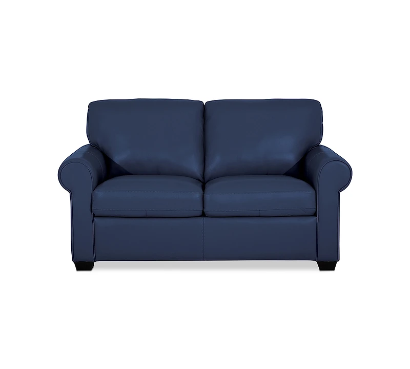 Orid 59" Leather Roll Arm Loveseat, Created for Macy's