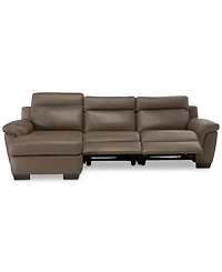 Closeout! Julius Ii 3-Pc. Leather Chaise Sectional Sofa With 2 Power Recliners, Power Headrests And Usb Power Outlet