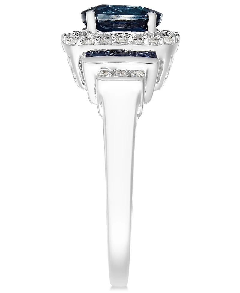 Sapphire (1 ct. t.w.) and Diamond (1/5 ct. t.w.) Ring in 14k Gold (Also available in Emerald and Ruby)