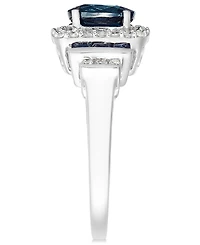 Sapphire (1 ct. t.w.) and Diamond (1/5 ct. t.w.) Ring in 14k Gold (Also available in Emerald and Ruby)