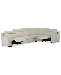 Closeout! Julius Ii 5-Pc. Leather Sectional Sofa With 2 Power Recliners, Power Headrests & Usb Power Outlet, Created for Macy's