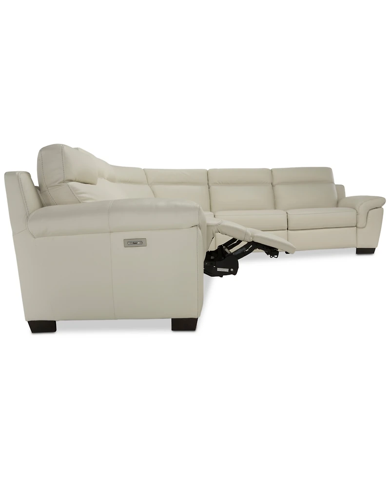 Closeout! Julius Ii -Pc. Leather Sectional Sofa With Power Recliners, Power Headrests & Usb Power Outlet