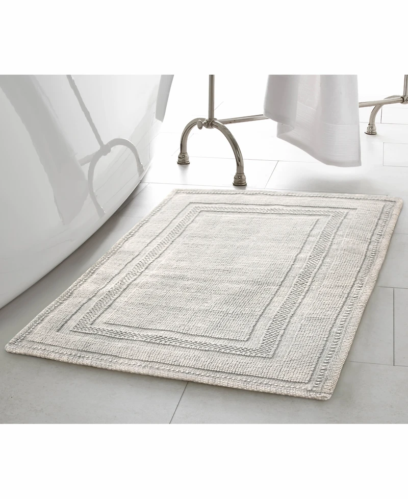 Jean Pierre Racetrack Stonewash Cotton Bath Rug, 17" x 24"