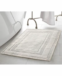 Jean Pierre Racetrack Stonewash Cotton Bath Rug, 17" x 24"