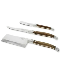 French Home Laguiole Connoisseur Olive Wood Cheese Knife Set, 3 Piece.