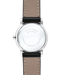 Movado Women's Swiss Museum Classic Black Leather Strap Watch 28mm