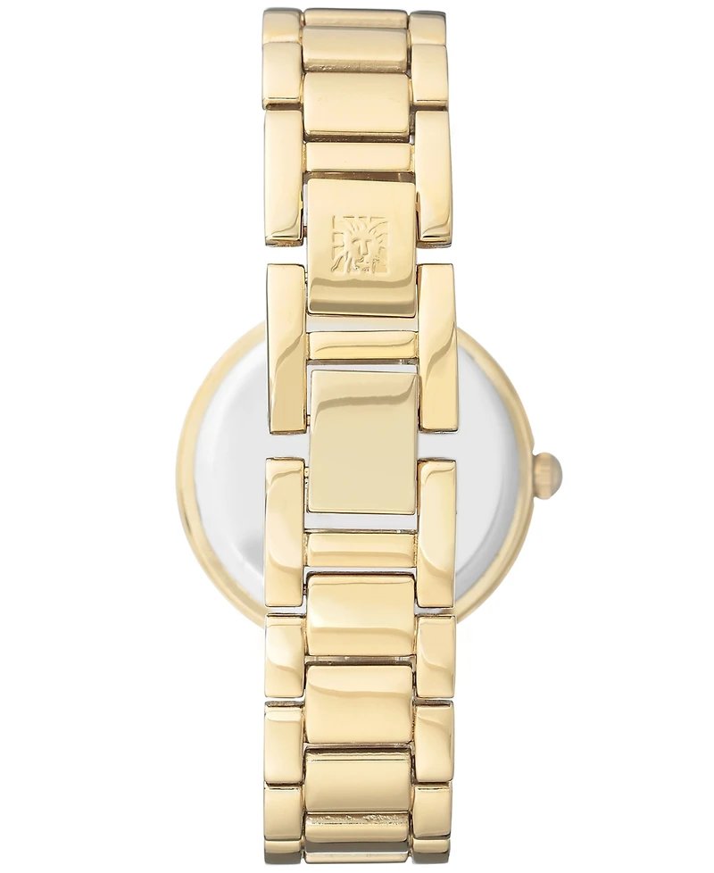 Anne Klein Women's Diamond-Accent Gold-Tone Bracelet Watch 32mm