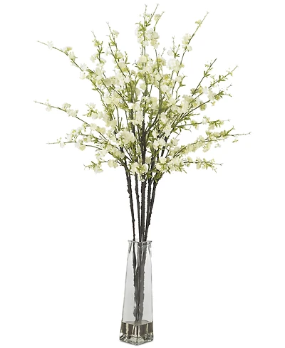 Nearly Natural Cherry Blossom Artificial Flower Arrangement in Vase