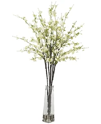Nearly Natural Cherry Blossom Artificial Flower Arrangement in Vase