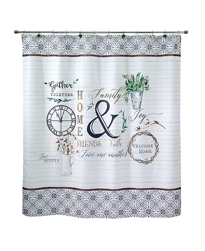Avanti Modern Farmhouse Printed Shower Curtain, 72" x 72"