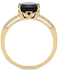 Onyx (10 x 8mm) & Diamond Accent Ring in 14k Gold