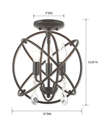 Livex Aria 3 Light 12" Pendant
