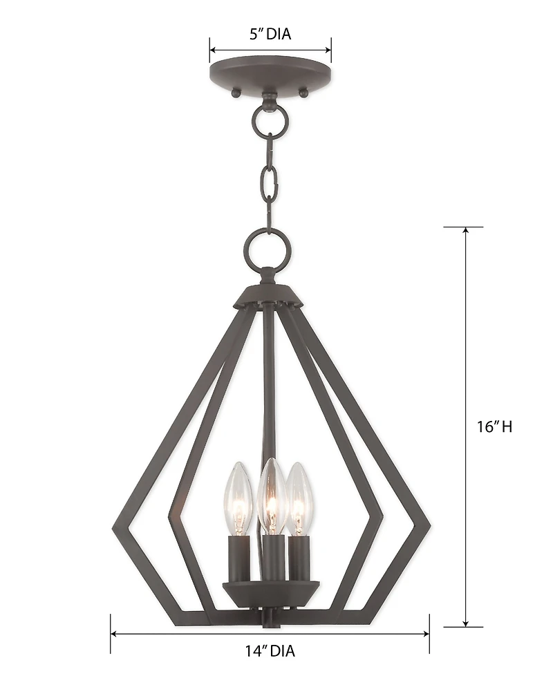 Livex Prism 3- Light Metal 14'' Pendant