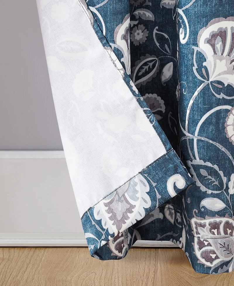 Jorah Botanical Print Thermal Insulated Room Darkening Grommet Curtain Panel