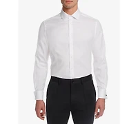Michelsons of London Men's Slim-Fit Solid French Cuff Tuxedo Shirt