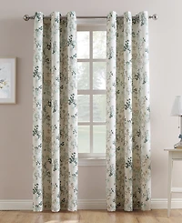 Mabel Floral Print Semi-Sheer Grommet Curtain Panel