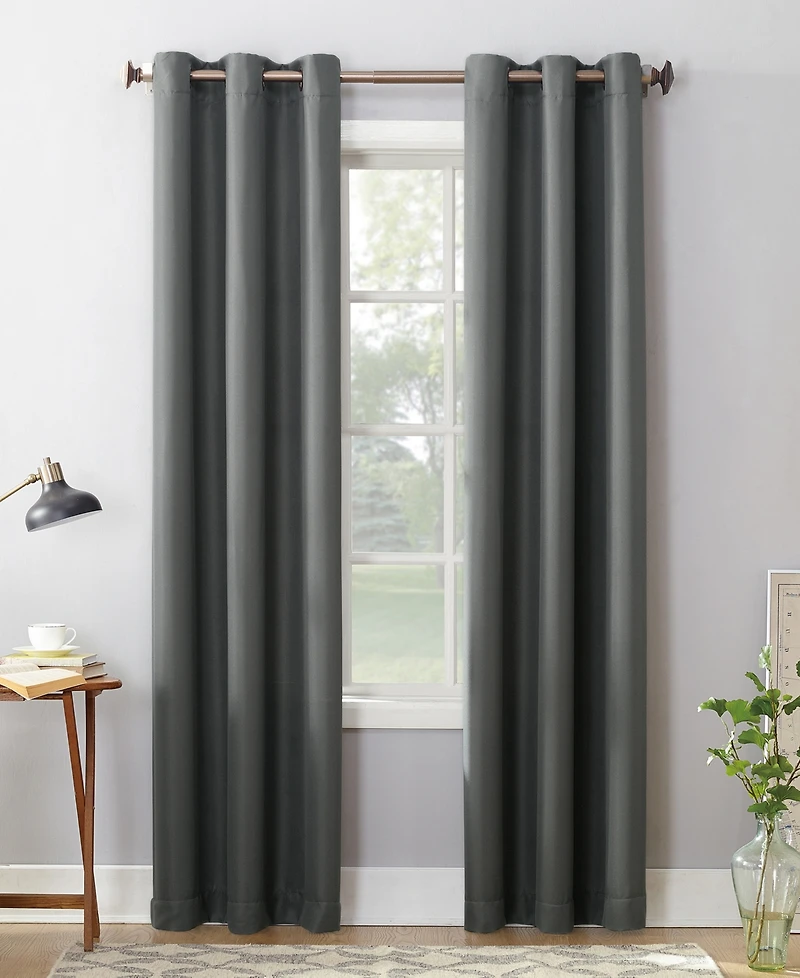 Montego Casual Textured Semi-Sheer Grommet Curtain Panel