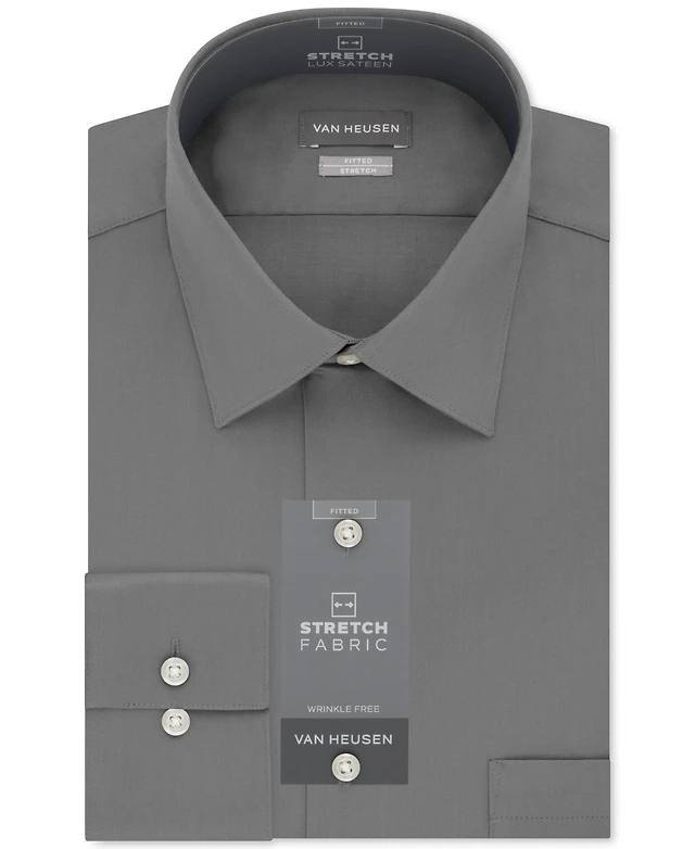 Van Heusen Men's Fitted Stretch Wrinkle Free Sateen Solid Dress Shirt at  Mall of America in Bloomington, MN