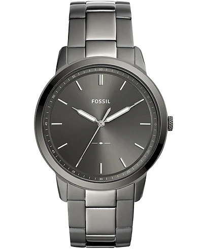 Fossil Men's Minimalist Smoke Stainless Steel Bracelet Watch 44mm