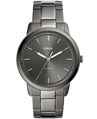Fossil Men's Minimalist Smoke Stainless Steel Bracelet Watch 44mm