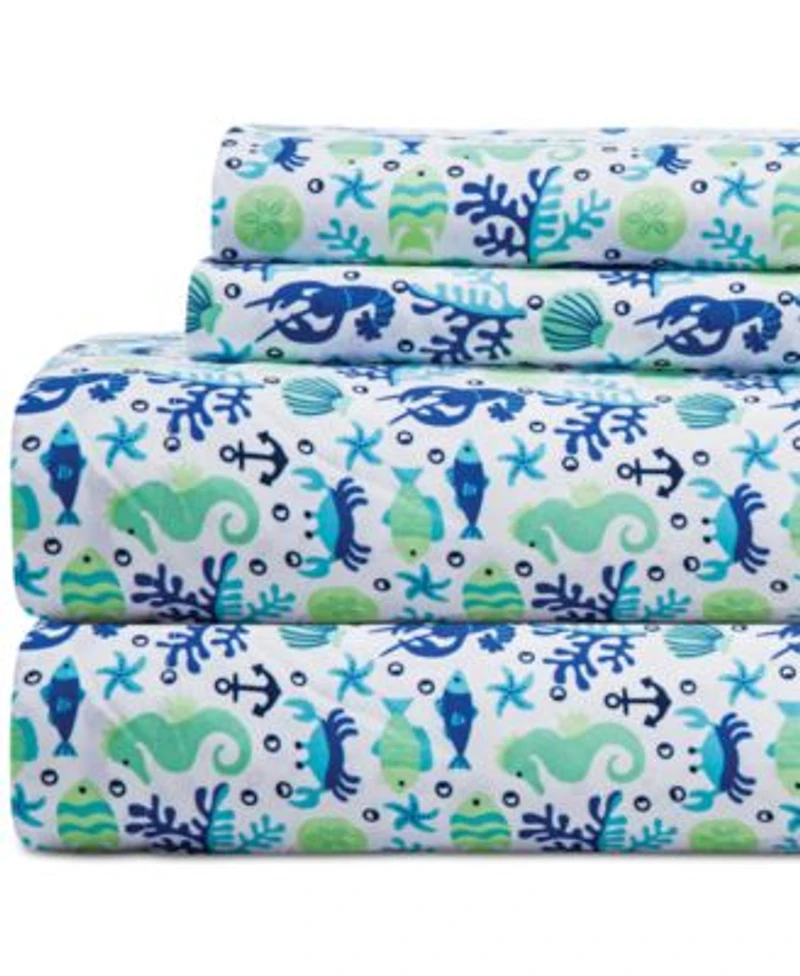 Beatrice Home Fashions Coastal Printed Sheet Sets