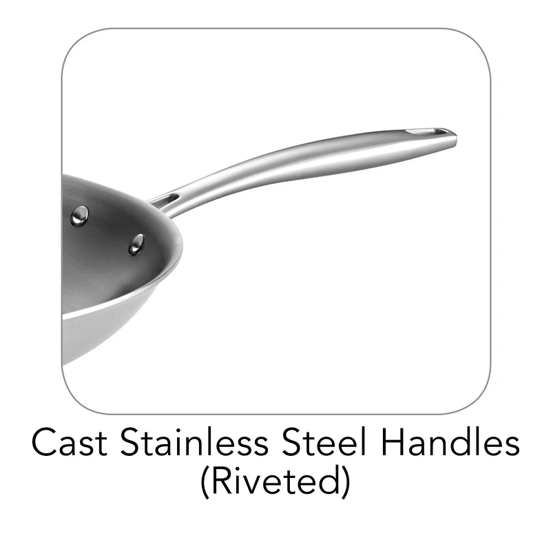 Tramontina Signature Tri-Ply Clad Stainless Steel 12-Inch Large Frying Pan with Helper Handle