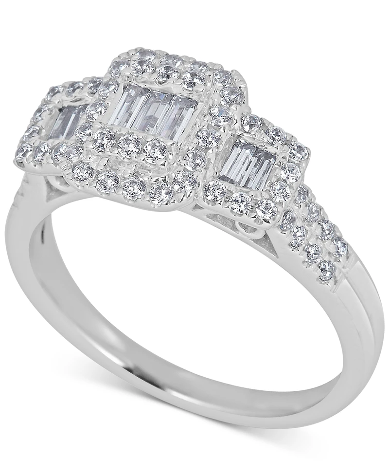 Diamond Baguette Engagement Ring (3/4 ct. t.w.) in 14k White Gold
