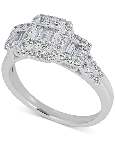 Diamond Baguette Engagement Ring (3/4 ct. t.w.) in 14k White Gold