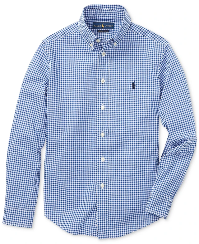 Shop Polo Ralph Lauren Big Boys Gingham Cotton Poplin Shirt at