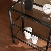 Metal/Glass 3-Tier Console Table