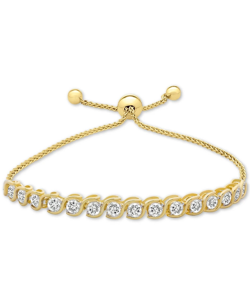 Lab-Grown White Sapphire Bolo Bracelet (3-7/8 ct. t.w.) Sterling Silver