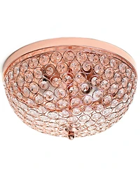 Elegant Designs 2 Light Elipse Crystal Flush Mount Ceiling