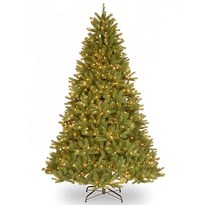 National Tree 7.5' "Feel Real" Grande Fir Medium Hinged Tree with 750 Clear Lights