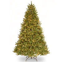National Tree 7.5' "Feel Real" Grande Fir Medium Hinged Tree with 750 Clear Lights