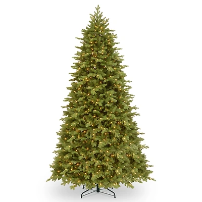 National Tree Company 9' Feel Real Princeton Fraser Fir Hinged Tree with 1000 Dual Color Led Lights & PowerConnect