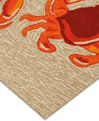 Liora Manne Front Porch Indoor/Outdoor Crabs Natural 2' x 3' Area Rug