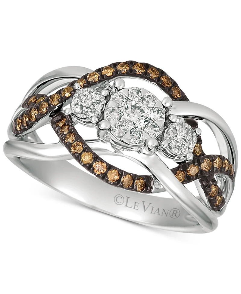 Le Vian Chocolatier Diamond Ring (3/8 ct. t.w.) 14k Rose Gold (Also Available Two-Tone White & Yellow or Gold)