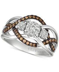 Le Vian Chocolatier Diamond Ring (3/8 ct. t.w.) 14k Rose Gold (Also Available Two-Tone White & Yellow or Gold)
