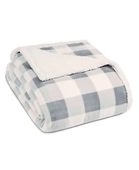 Eddie Bauer Mountain Plaid Ultra Soft Plush Fleece Reversible Blanket, Full/Queen