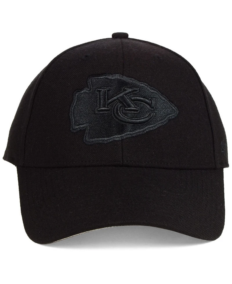 '47 Brand Kansas City Chiefs Black & Black Mvp Strapback Cap