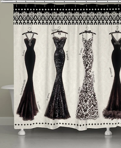 Laural Home Couture Noir Shower Curtain, 71" x 72"