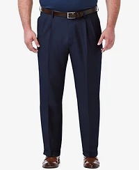 Haggar Men's Big & Tall Premium Comfort Stretch Classic-Fit Solid Pleated Dress Pants