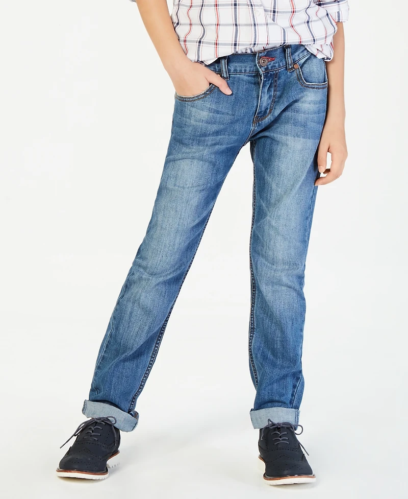 Tommy Hilfiger Big Boys Straight-Fit Stone Blue Jeans