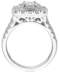 Macy's Diamond Princess Halo Bridal Set Ring (1-1/2 ct. t.w.) in 14k White Gold