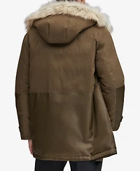 Marc New York Men's Mixed-Media Parka with Removable Hood